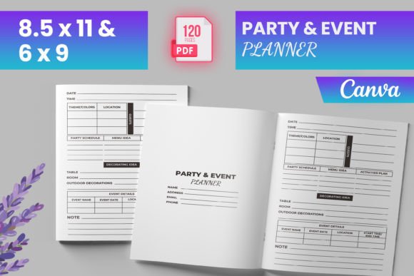 Download Party &amp; Event Planner Canva (KDP) - Event planner Collection