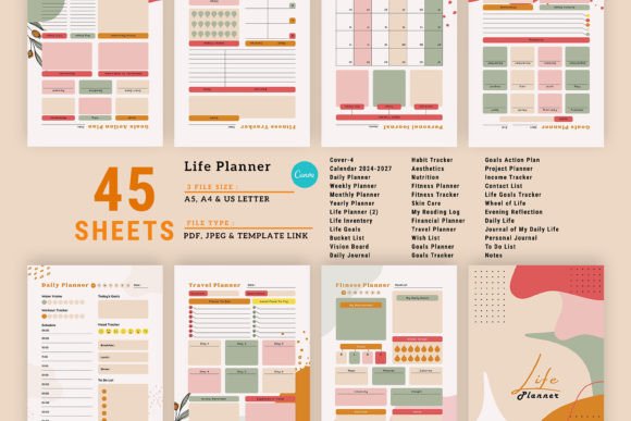 Download Editable Canva Life Planner Bundle Pack - Pack Collection